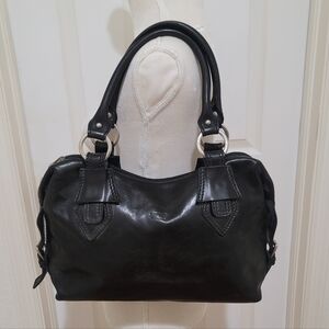 Micro Firenze Black Genuine Leather Made In Italy Shoulder Bag